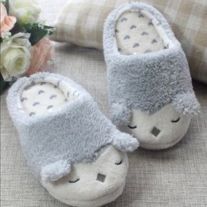 Baby owl fuzzy slippers